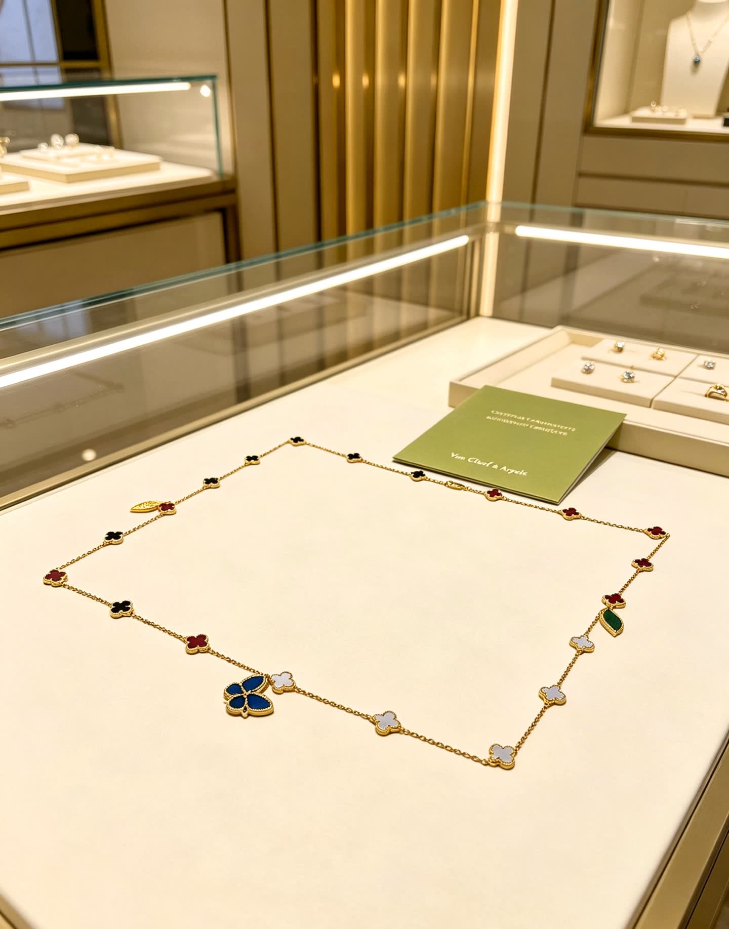 Van Cleef & Arpels Alhambra Gold Necklace with Butterfly pendant
